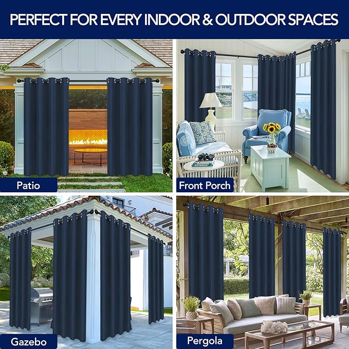 PureFit Outdoor Curtains for Patio Waterproof Weatherproof, UV Resistant - Image 5