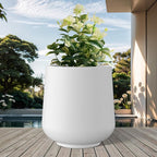 Kante 15.3" Dia Round Concrete Planter, Outdoor Indoor Large Plant Pots - Image 3