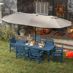 7-Piece Navy Blue Outdoor Dining Set - Image 8
