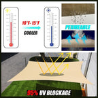 Royal Shade 20' x 20' x 20' Beige Triangle Sun Shade Sail Canopy Outdoor Patio - Image 7