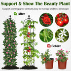 Garden Obelisk Trellis for Climbing Plants Outdoor 6.7 Ft Rose Bush Round - Image 6