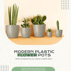 Utopia Home - Plant Pots Indoor - 7/6.6/6/5.3/4.8 Inches Home Decor Flower Pots - Image 6