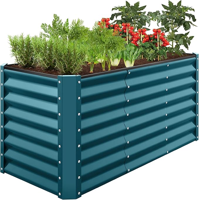 Best Choice Products 4x2x2ft Outdoor Metal Raised Garden Bed, Deep Root Box by BestChoiceProducts
