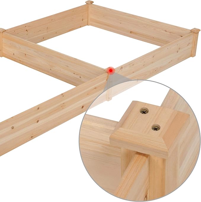 Yaheetech 8×4ft Wooden Horticulture Raised Garden Bed Divisible Elevated - Image 7