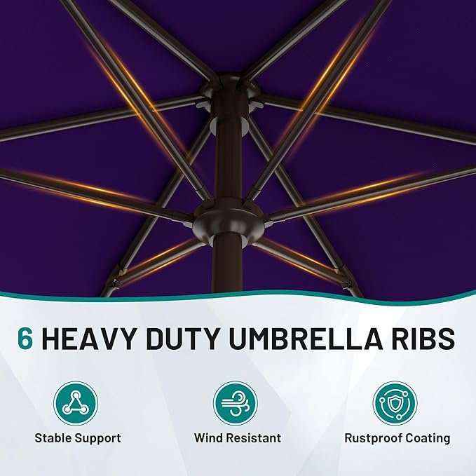 AreShark 7.5FT Patio Umbrella Table Market Umbrella - Image 4