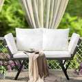 VINGLI Outdoor Loveseat, Woven Rattan Outdoor Sofa by VINGLI