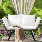 VINGLI Outdoor Loveseat, Woven Rattan Outdoor Sofa by VINGLI