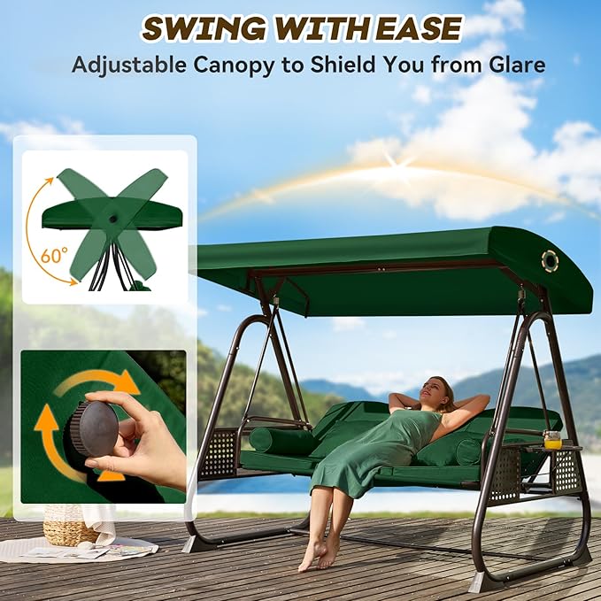 3 in 1 Outdoor Porch Swing - Image 4