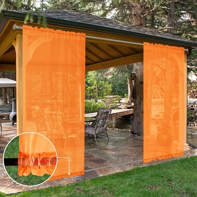 SpaceDresser Waterproof Outdoor Sheer Curtains - Image 8