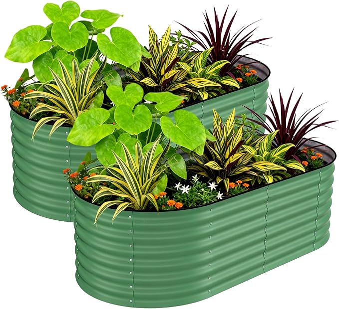 2 Pcs Raised Garden Beds Outdoor 8x2x2 ft by GarveeLife