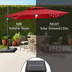 Best Choice Products 12x12ft LED Cantilever Patio Umbrella w/Base Included & - Image 6