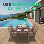 JEAREY Patio Dining Table, Outdoor Dining Table All-Weather - Image 6