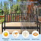 Outdoor Bench Garden Bench, Weatherproof Anti-Rust Heavy-Duty Outside Benches - Image 4