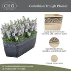 Classic Home and Garden Corinthian Trough, Ivory Ash - Image 2