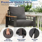 Aoxun Aluminum Patio Furniture Set 3 Seats, Oversized Outdoor Sectional - Image 4