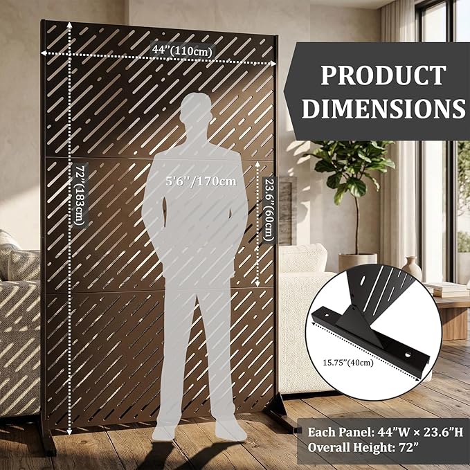 Metal Privacy Screen Outdoor 72x44in – Rustproof Steel Decorative Fence Panel - Image 9