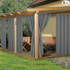 HolidayIdeas Outdoor Curtains for Patio Waterproof, 6 Panels by HolidayIdeas