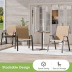 Patio Chairs Set of 4, Outdoor Dining Chairs Stackable - Image 5