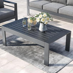 Outdoor Rectangle Patio Aluminum Coffee Tables - Image 2