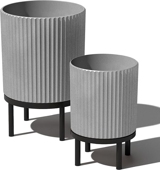 Veradek Demi Series Round Planter w/Stand by VeradekOutdoor
