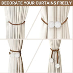 Hion Magnetic Curtain Tiebacks Dark Brown 2pcs, Curtain Tiebacks Buckles - Image 5