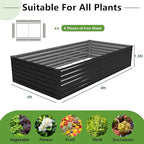 8x4x1.5FT Galvanized Raised Garden Bed, Vegetable Boxes-Rectangle Metal Flower - Image 2