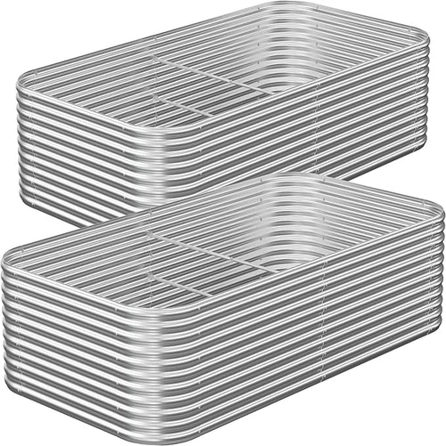 2 Pack Tall 8x3FT Raised Beds for Gardening, Corrugated Galvanized Steel Raised by OZMSHF