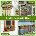 Halatool 2 Pack Heavy-Duty Metal Deck Railing Planter Box, 24 Inch - Image 7