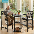 Ciokea 3-Pcs Bistro Table and Chairs, All-Weather Round High Top Bar Table - Image 2