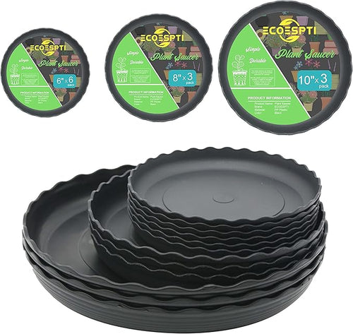 12Pcs Plant Saucer, 6 8 10 Inch Durable Plastic Plant Tray, Drip Tray by Lifecouldbesointeresting