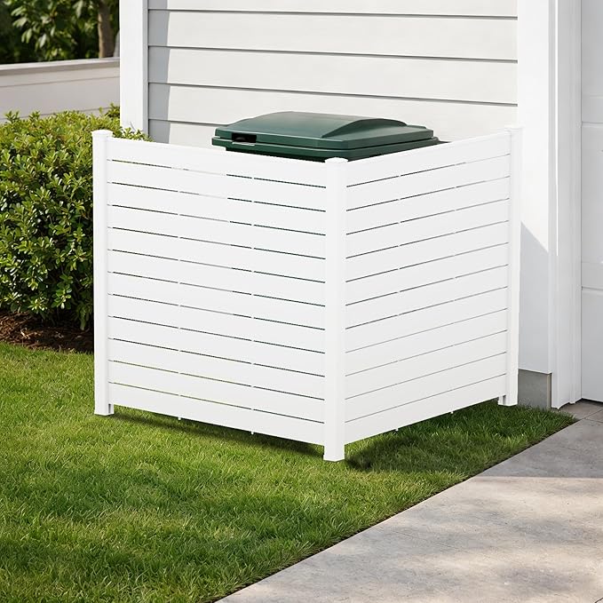 Kozyard 50" W x 48" H Outdoor Privacy Screens Aluminum Post, Air Conditioner by Kozyard