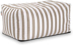 Jaxx Leon Outdoor Bean Bag Ottoman, Taupe Striped by Jaxx