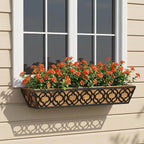 Y&M 30 inch Window Planter Box 4Pcs Iron Window Deck Railing Planter - Image 6