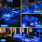 T-SUNUS Solar Spot Lights Blue Metal Outdoor Christmas Spotlights - Image 7
