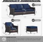 Joyside Wicker Patio Furniture Sets, 7 Pieces Upgraded Large Size Outdoor - Image 2