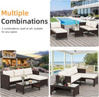 Shintenchi 3-Piece Outdoor Patio Furniture Sets, Wicker Patio Conversation Sets - Image 7