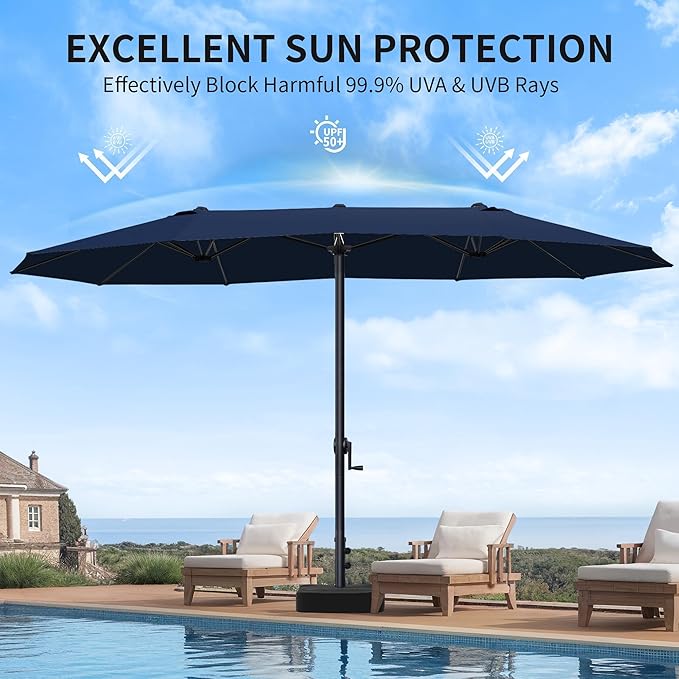 OLILAWN Patio Table Umbrella, 15ft Large Deck Umbrella - Image 4