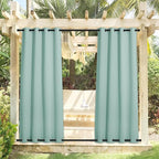 NICETOWN 2 Panels Weighted Outdoor Curtains 95 inch Long, Stainless Grommet Top - Image 7