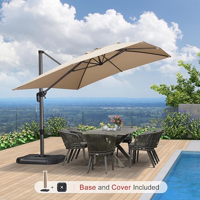 PURPLE LEAF 9'×11.5' Cantilever Patio Umbrella - Image 3