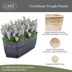 Classic Home and Garden Corinthian Trough Planter 10" Desert Tan - Image 2