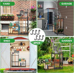 Garage Tool Organizer with 2-tier Wooden Shelves, Yard Tool Organizer - Image 7