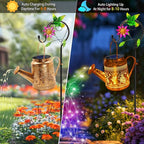 2 Pack Solar Lanterns Outdoor Waterproof, Hummingbird Watering Can Garden Decor - Image 6