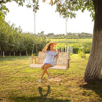 VINGLI Upgraded Patio Wooden Porch Swing - Image 8