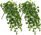 Hollyone 2pcs Artificial Hanging Plants 24" Fake Ivy Vine Faux Ivy Leaves by Hollyone