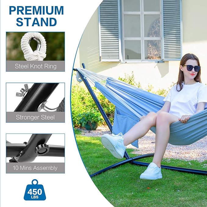PNAEUT Double Hammocks with Stand - Image 6