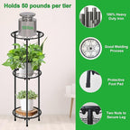 CASIMR Plant Stand Indoor Outdoor, Metal Rustproof Flower Shelf 3 Tier 32.3 inch - Image 2