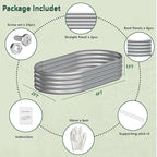 2PCS 4x2x1FT Galvanized Raised Garden Bed Kit, Vegetable Boxes-Oval Metal - Image 5