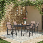 HOMREST Outdoor Bar Height Stools Set of 6, Stackable Patio Chairs - Image 2