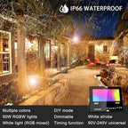 MELPO Led Flood Light 500W Equivalent, RGBW Led Outdoor Lights Colored - Image 2