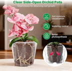 5 Inch Side-Open Orchid Pots 6 Pack, Breathable Slotted Flower Pots - Image 3